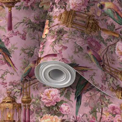 Papier peint auto-adhésif à motif de papier peint floral luxueux Heritage Pez and Stick 17,7 po x 118 po (45 x 300 cm)