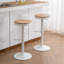Swivel Solid Wood Bar Stools, Adjustable Height Backless Counter Stools for Kitchen Island, Industrial Rustic Stool Set with Footrest-1877717528