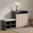 Living Room Storage Combination With Integrated Shoe Bench, Features Two Doors And Three Adjustable Interior Shelves, Entryway Seat With Four Open Shoe Racks And Removable Cushion, Console Table With Wavy Slat Doors And Hooks