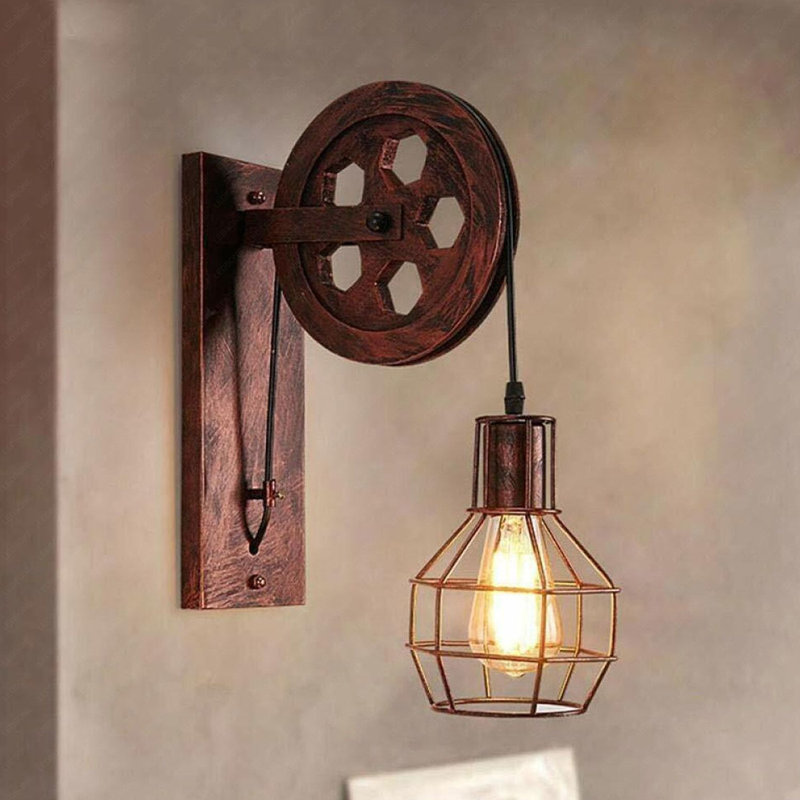 Dey Armed Sconce, Rustic Red