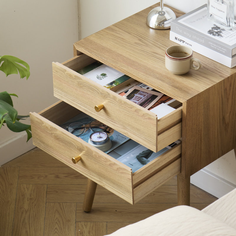Table de chevet 2 tiroirs Auman