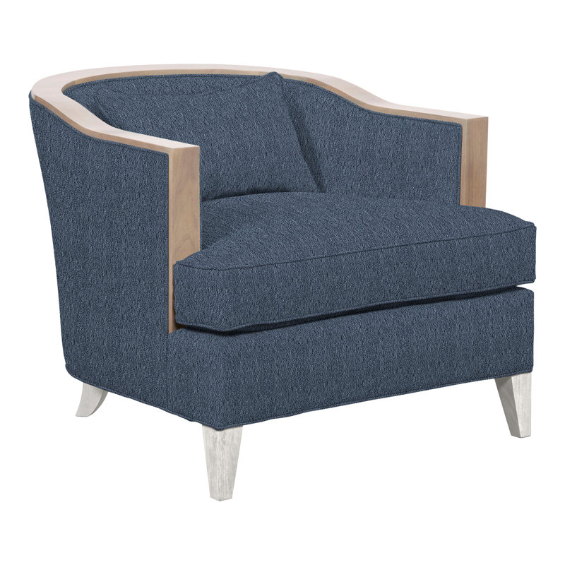 Thom Filicia Home Upholstered Barrel Chair, Casa Blanca, Navada Blue Crypton® Performance Fabric
