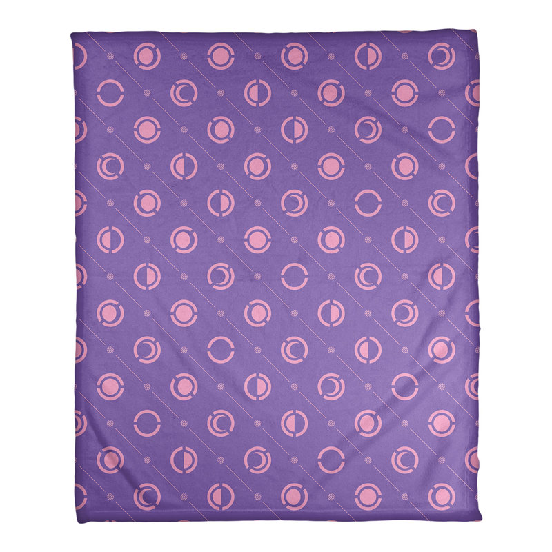 Couverture polaire moon phases, l 30 po x L 40 po, Mauve / Rose