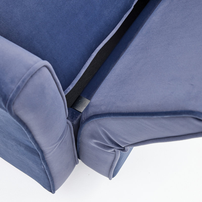 Canapé modulaire rembourré en velours 6 pièces Raunel, Velours bleu
