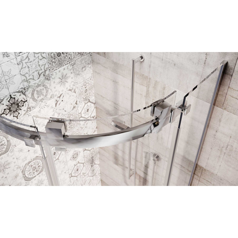  Semi-Frameless Shower Enclosure, 200cm H x 120cm W x 80cm D , Right Opening