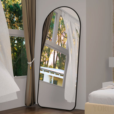 Arch Full Length Mirror 71"×32" Big Full Body Mirror For Bedroom Oversized Floor Mirror Large Standing Mirror Living Room Dressing Mirror Leaning Agai