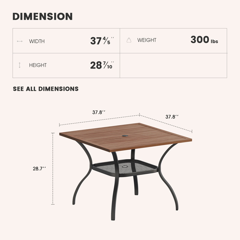 Table de salle à manger Olon, Brun