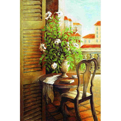 «White Flower on a Terrace», impression sur toile tendue
