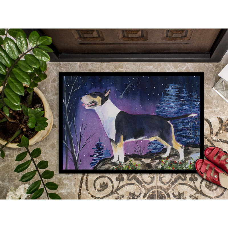 Tapis de porte intérieur anti-dérapant bull terrier, Rectangle 2 pi x 3 pi