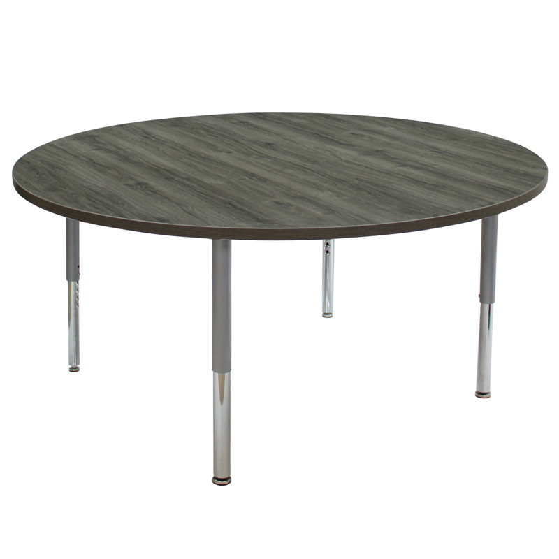 Table d'activité avec pieds réglables La Madera, H 31,5 po x L 60 po x l 60 po, Bois gris / argent, Super