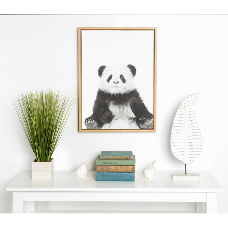 «Panda» par Simon Te of Tai, reproduction d'art sur toile encadrée, Naturel