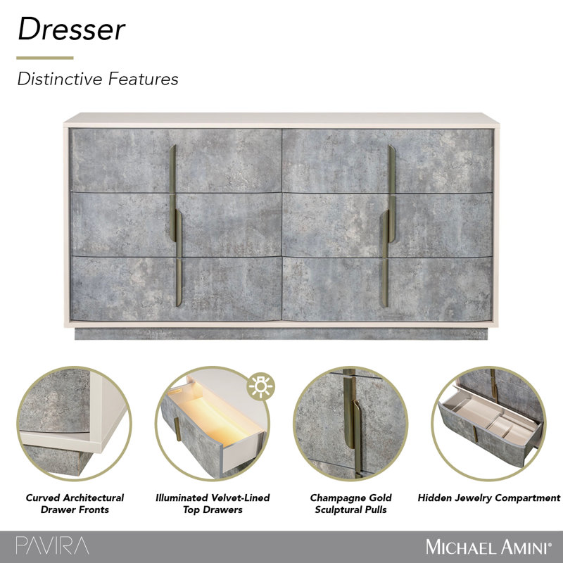 Pavira Dresser With Mirror - Stone