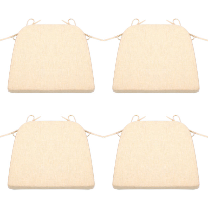 Indoor 1.5'' Dining Chair Chair Pad, Light Beigie Polyester