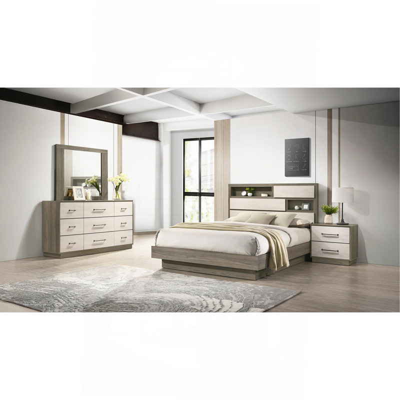 Ensemble de chambre à coucher 4 pièces Gem, Grand lit
