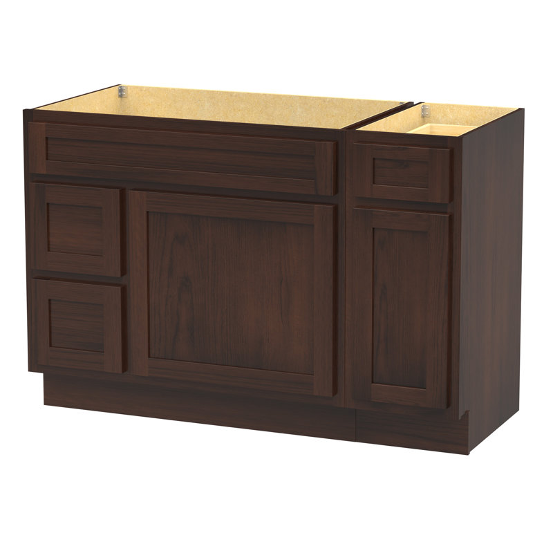 Base de meuble-lavabo simple 48 po seulement, Brun