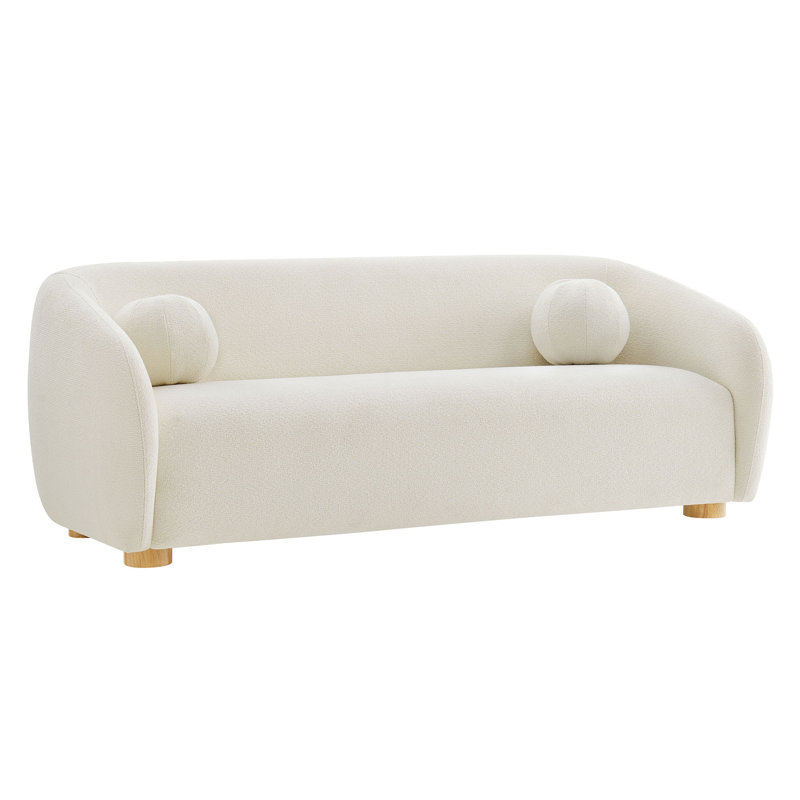 Canapé en chenille de 85 po Kashvi, Tissu crème