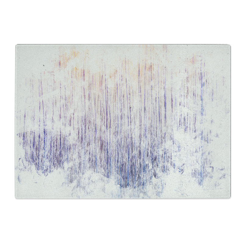 Tempered Glass Warm Winter Forest Watercolour Chopping Board, 28.5 cm x 39 cm