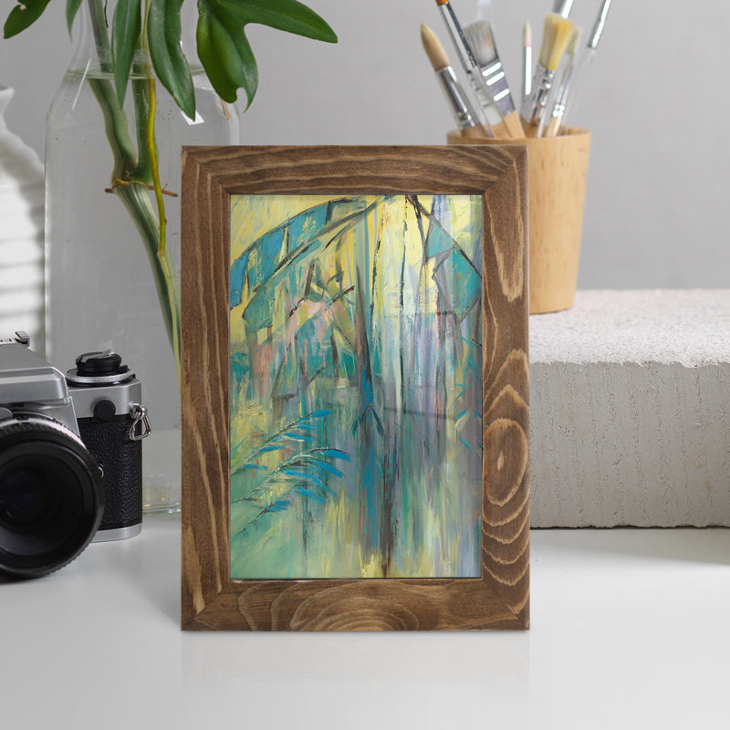 Olive Greenery VII - reproduction d'un seul cadre photo, H 7 po x l 5 po x P 1 po, Noyer