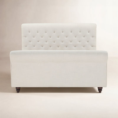 Linen Upholstered Sleigh Bed