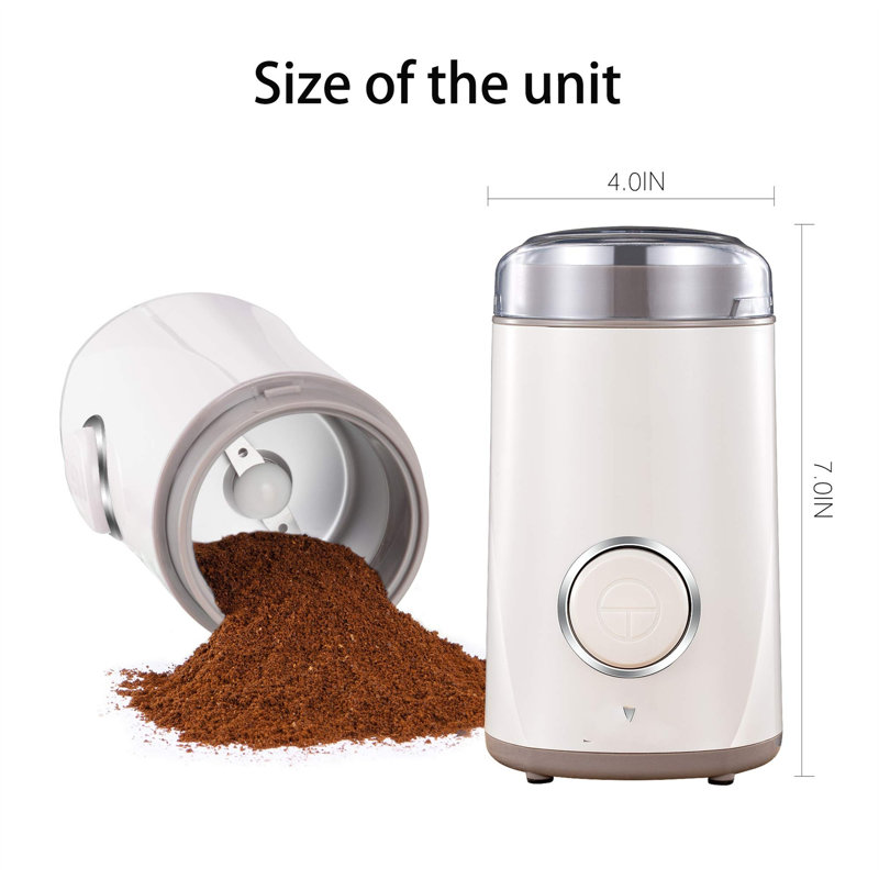 Chengdu Menghejia Technology Co., Ltd. Stainless Steel Electric Blade Coffee Grinder, White