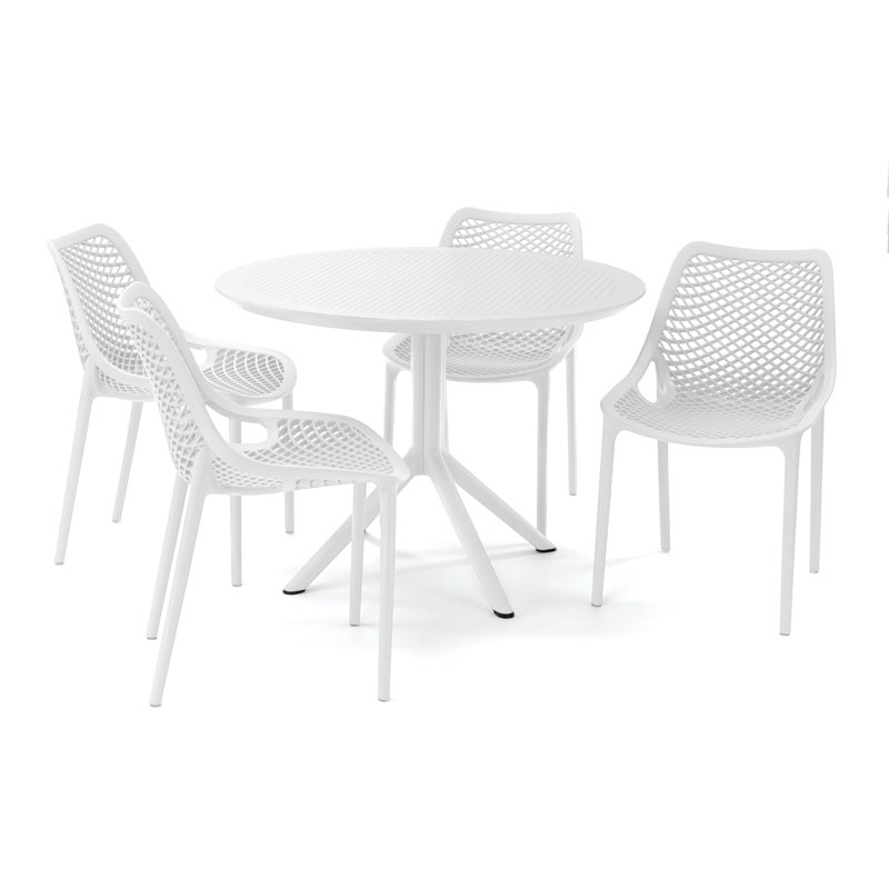 Farrah 4 Person Dining Set, White