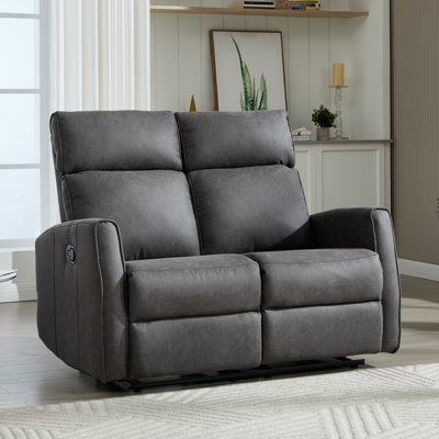 Causeuse moderne en similicuir de 50 po avec coussins rembourrés