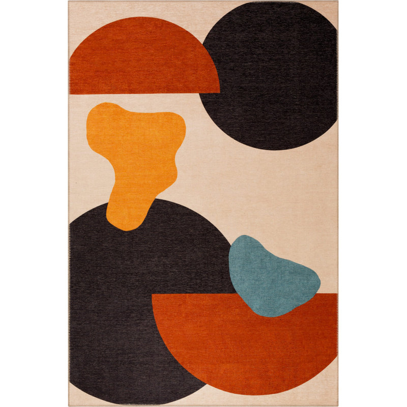 Tapis intérieur / extérieur en chenille rouge Cora, Rectangle 5 pi x 7 pi 7 po