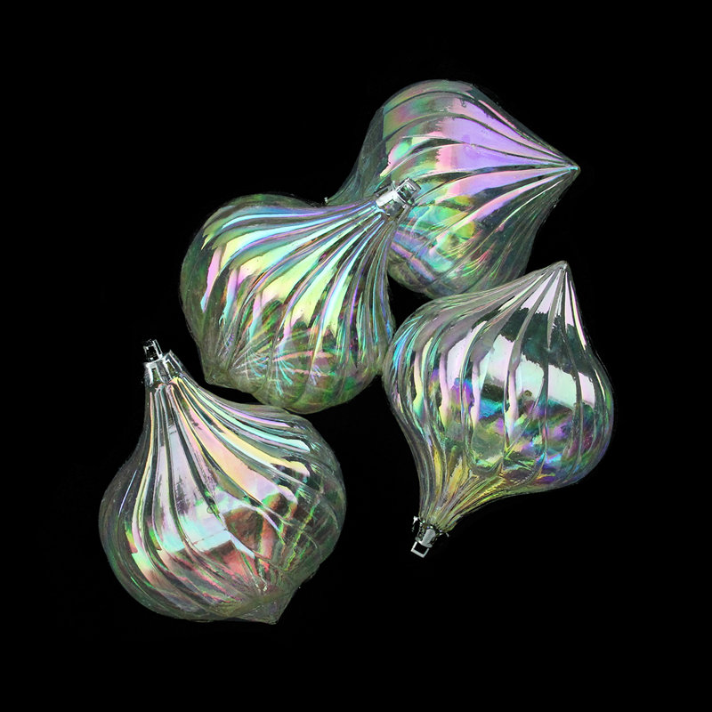 Ornement de Noël incassable en oignon, Transparent irisé