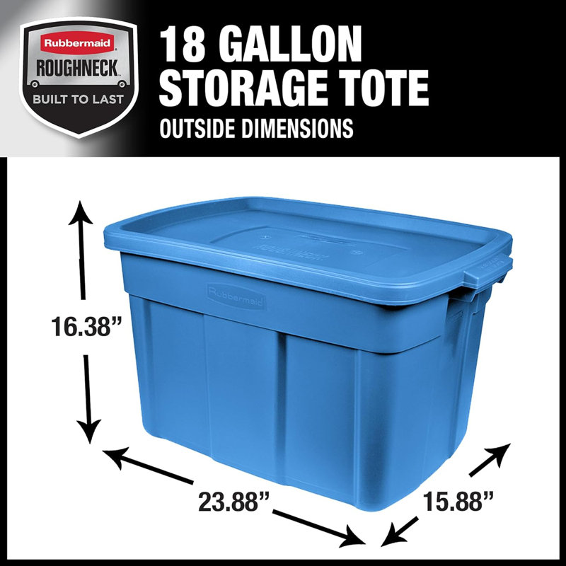 Sacs de rangement Rubbermaid Roughneck, 18 gallons, paquet de 6, bleu héritage