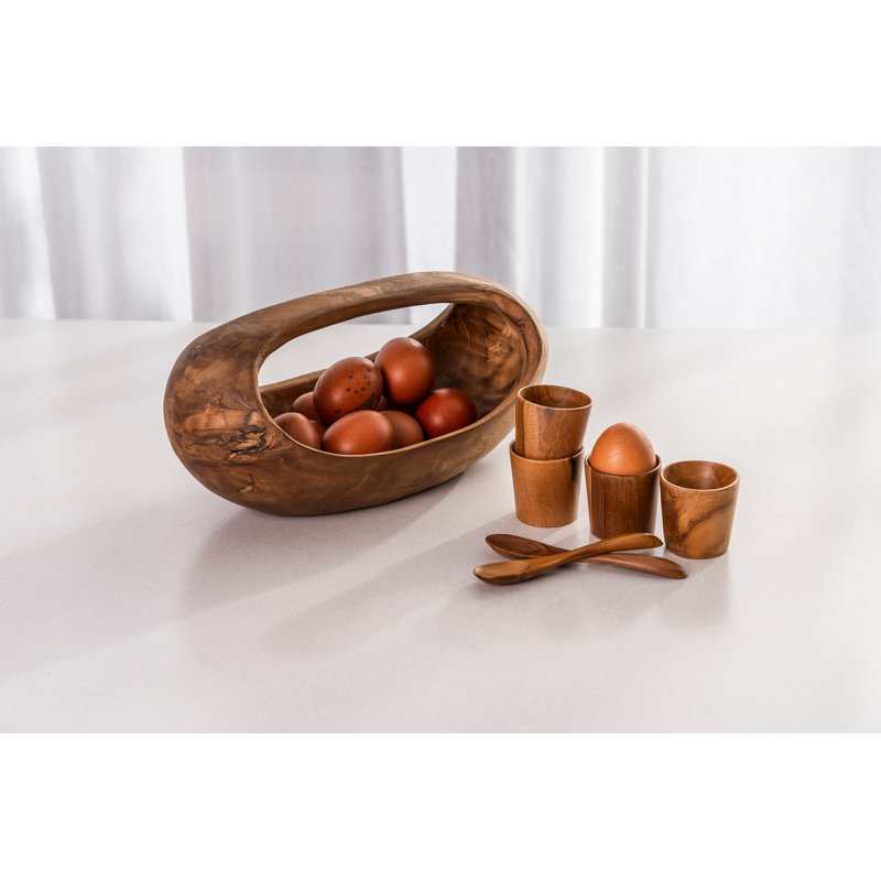 Village Teak Decorative Plate in Manilla