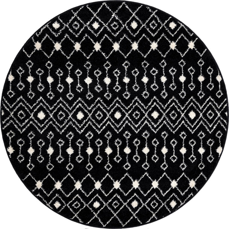 Geometric Indoor Rug, Round 5'3"