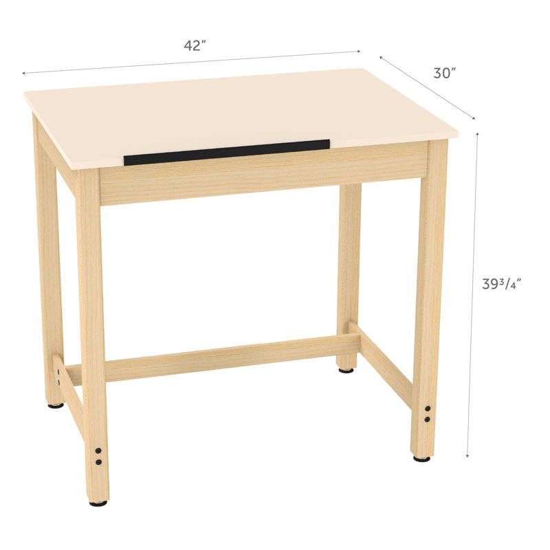 Adjustable Solid Wood Base Drafting Table