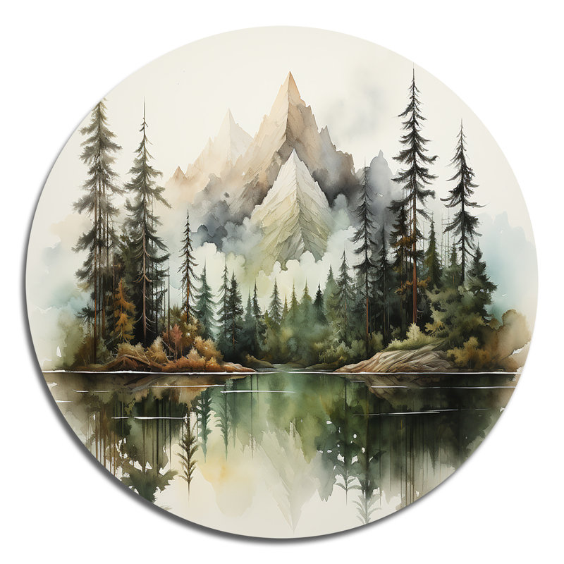 Crivello - Paysages d'art rond en métal, H 23 po x l 23 po