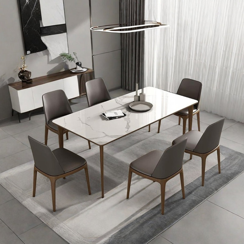 Ensemble de table et de chaises en bois de frêne unique, H 29,52 po x L 55,11 po x l 31,49 po