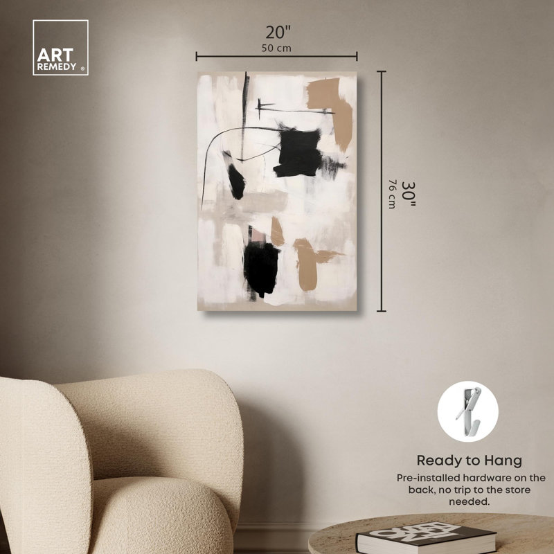 Muted Abstract Canvas Wall Art in 30" x 20"