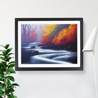Vibrant Forest Stream - Framed Print