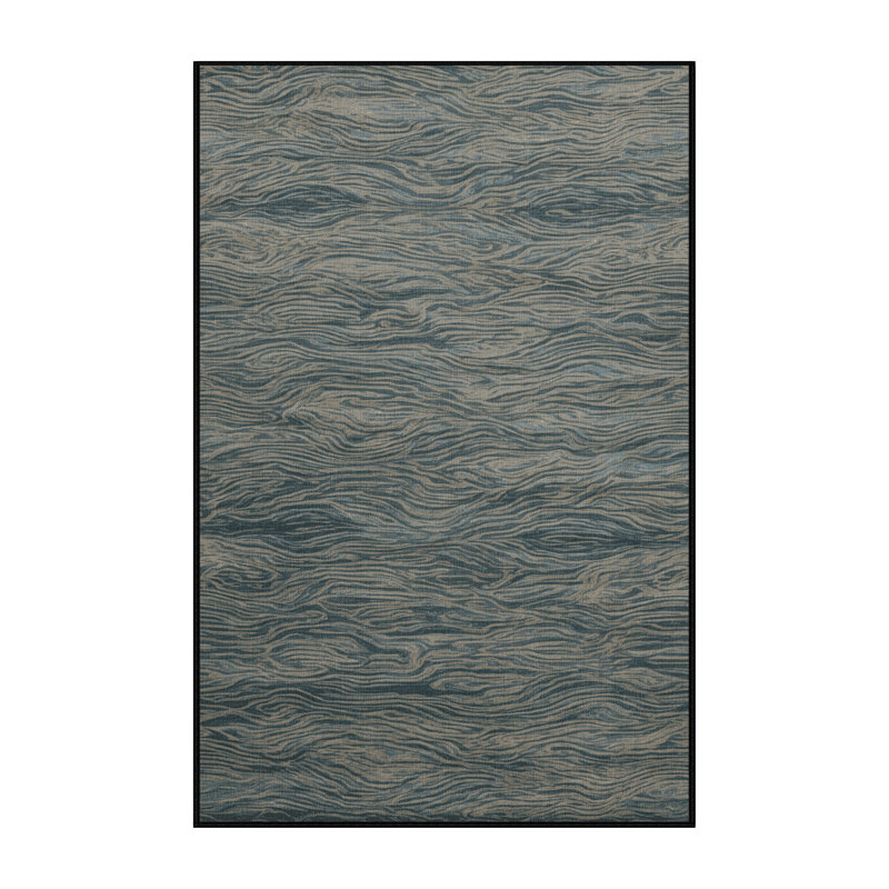 Tapis persan gris lavable à la machine, Rectangle de 5 pi x 8 pi