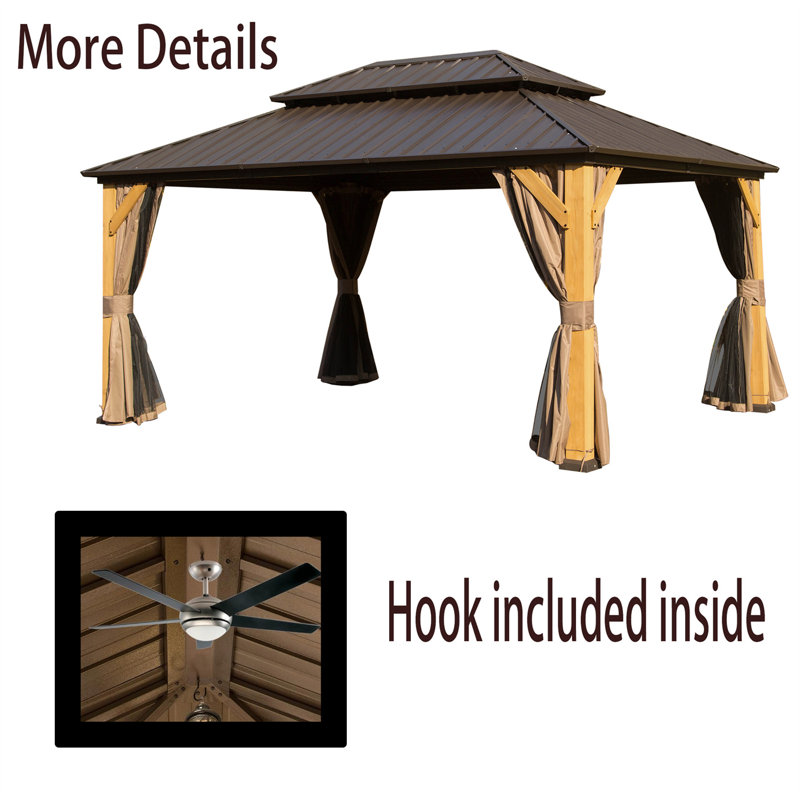 Aluminum Gazebo, 122" H x 190" W x 143" D