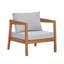Chaise longue d'extérieur en bois d'acacia minimaliste moderne avec coussins Ugarte-124216040