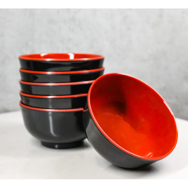 Ensemble de 6 petits bols à salade ronds en mélamine 4 po