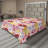Ambesonne Abstract Floral Flat Sheet Flowers on Rose Mustard Pink and Raspberry-109089864
