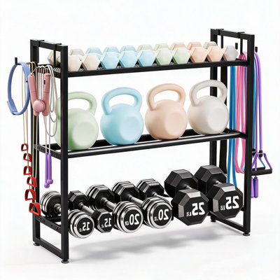 Support à haltères à 3 niveaux, 118 kg par niveau, pour gym à domicile, 109 cm