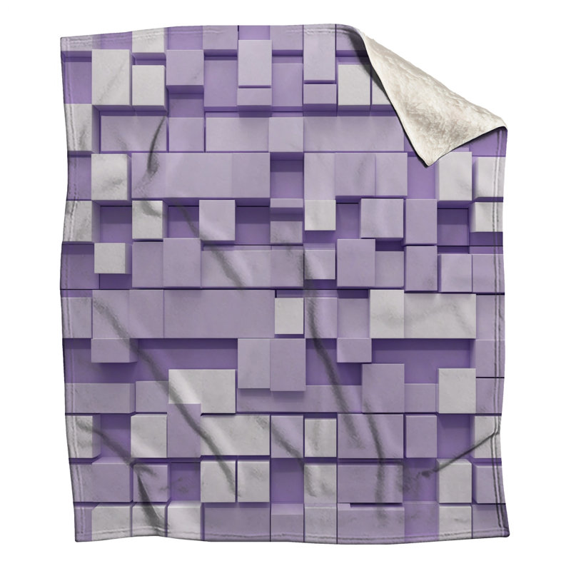 Couvertures mauves et blanches, 60in W x 80in H
