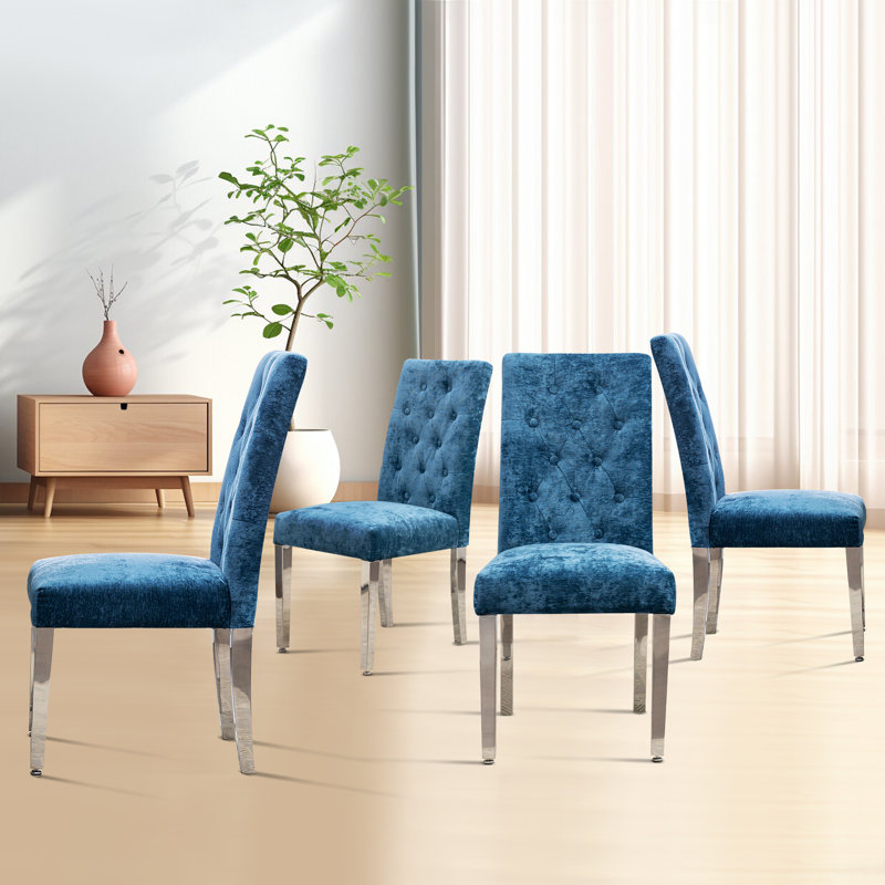 Set Of 4 Tufted Parsons Mino, Blue