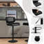Briance Swivel Upholstered and Faux Leather Adjustable Height Bar Stool with Iron Frame-166950792