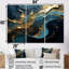 Ensemble de salon art mural liquide or turquoise et encre liquide-2095025621-2095025616