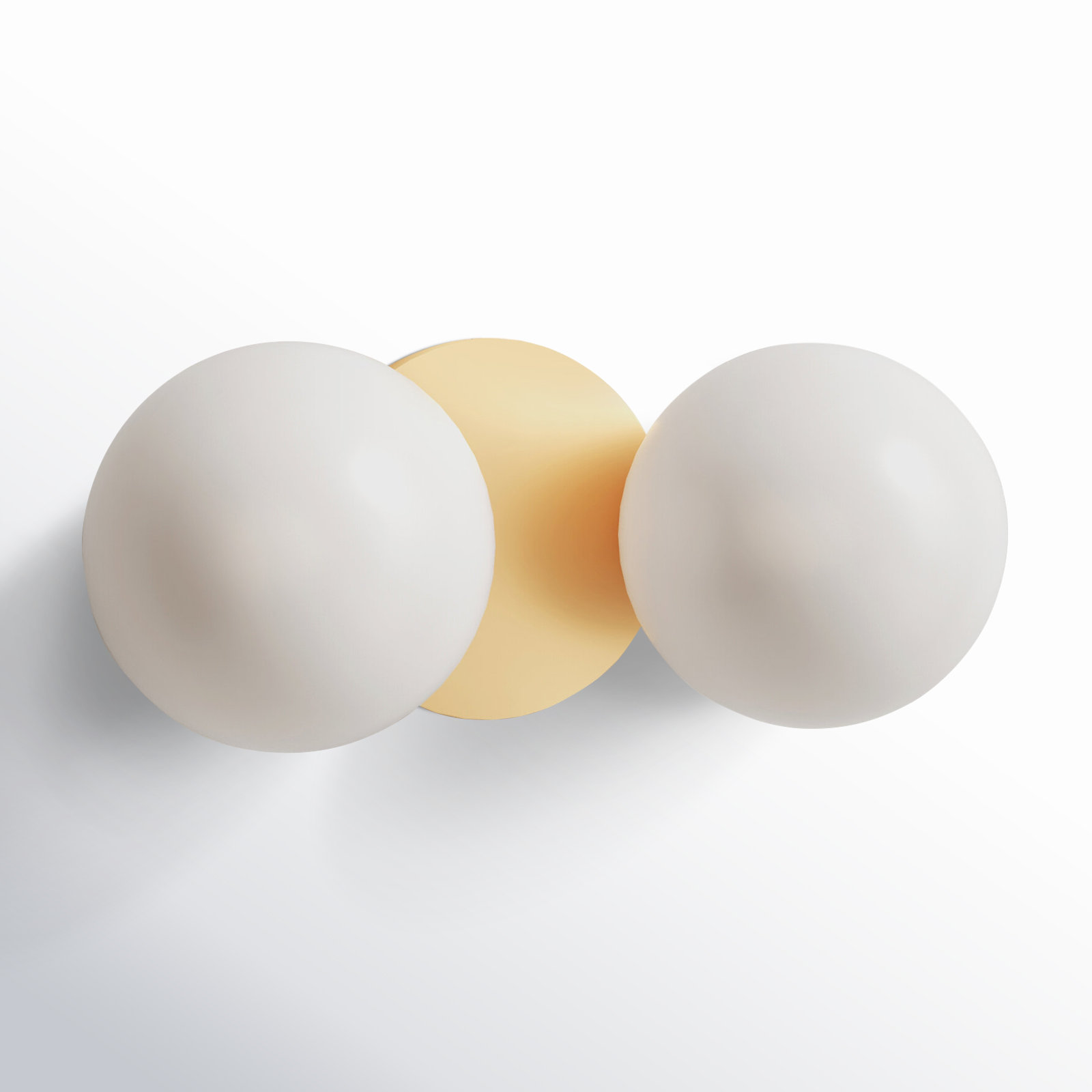 Samson 2 Light Frosted Vanity Light, Aged Brass