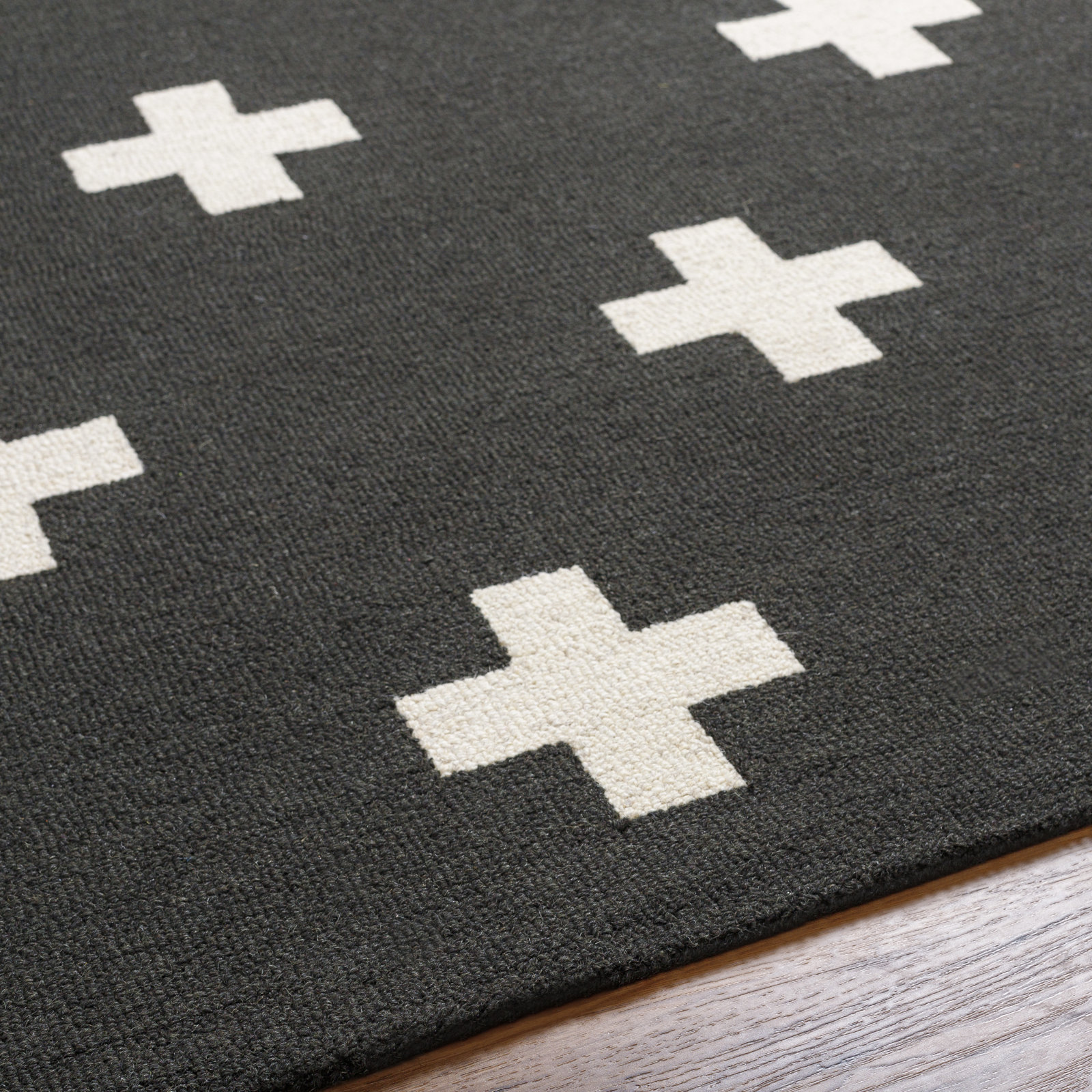 Cavan Hand Tufted Wool Black Rug, Rectangle 7'6" x 9'6"