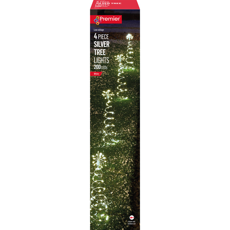 Spiral LED Christmas Tree Path Lights, White