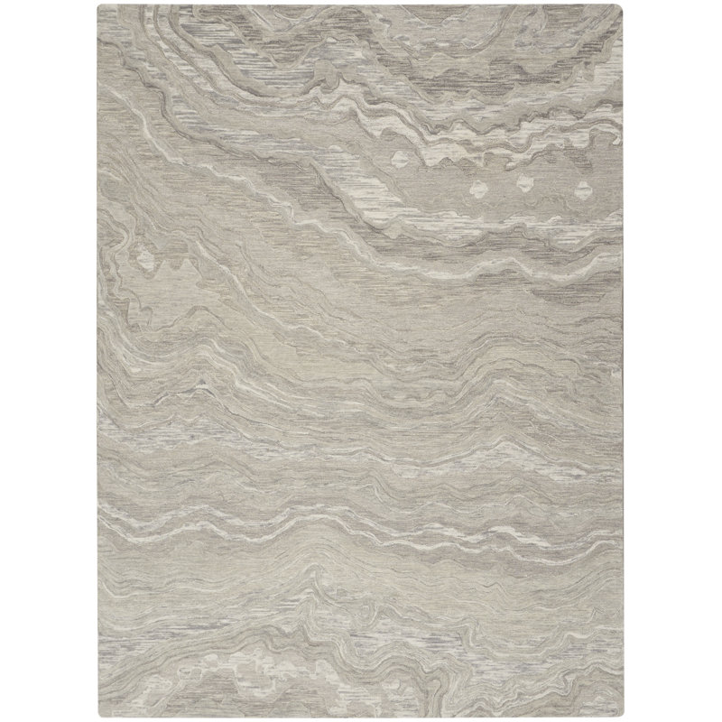 Cahide Abstract Handmade Area Rug, Rectangle 236 x 297cm